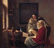 Johannes Vermeer Girl interrupted at her music Spain oil painting artist